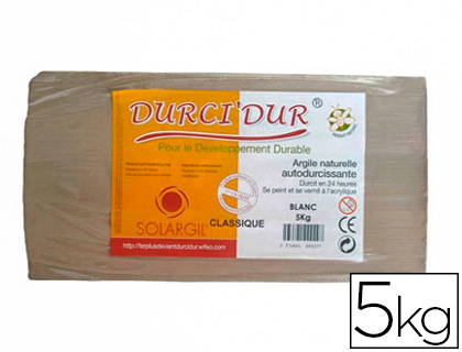 Argile autodurcissante solargil durci'dur coloris blanc pain 5kg