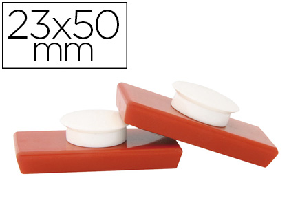 Aimant super-puissant safetool rectangulaire puissance 2100g 23x50mm coloris rouge étui 2 unités    b 1148-02