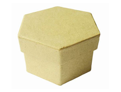 Boîte en carton à décorer forme hexagonale 7.8x5cm