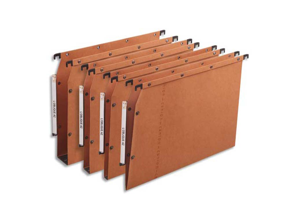 Dossier suspendu l'oblique azv ultimate kraft 240g armoire entraxe 330mm h275mm fond v porte-étiquette boîte 25 unités