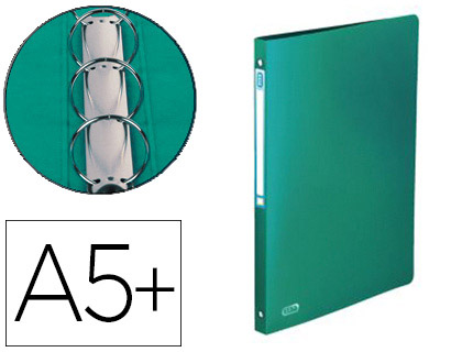 Classeur oxford memphis 4 anneaux ronds 15mm polypropylène 5/10e toucher satiné dos 20mm étiquette dos coloris vert