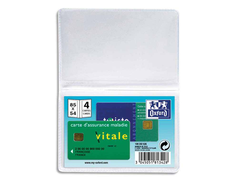 Étui protection elba pvc 20/100e 65x95mm spécifique 4 cartes de crédit