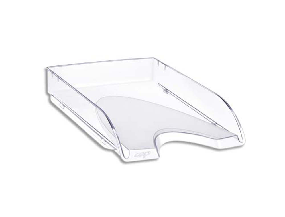 Corbeille à courrier cep happy polystyrène antichoc a4 superposable verticale/escalier 348x257x66mm coloris cristal