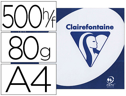 Papier clairefontaine clairalfa extra blanc a4 80g/m2 perforé blancheur 170 opacité 93 rigidité 135 500 feuilles