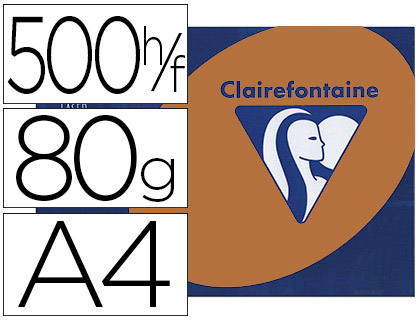 Papier couleur clairefontaine trophée multifonction a4 80g/m2 couleurs vives caramel paquet 500 feuilles