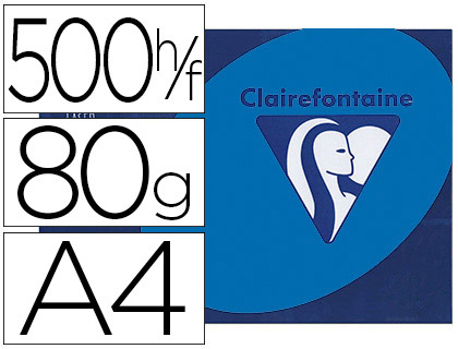 Papier couleur clairefontaine trophée multifonction a4 80g/m2 couleurs intenses bleu turquoise paquet 500 feuilles