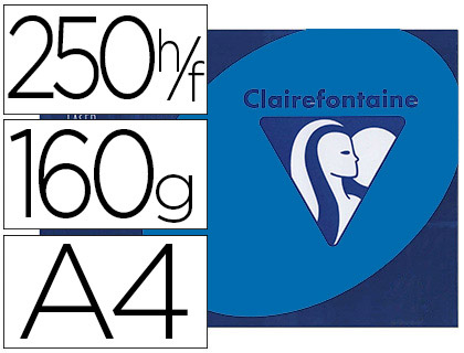 Papier couleur clairefontaine trophée multifonction a4 160g/m2 couleurs intenses bleu turquoise paquet 250 feuilles