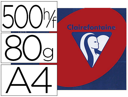 Papier couleur clairefontaine trophée multifonction a4 80g/m2 couleurs intenses rouge groseille paquet 500 feuilles