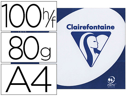 Papier clairefontaine clairalfa extra blanc a4 80g/m2 blancheur 170 opacité 93 rigidité 135 100 feuilles