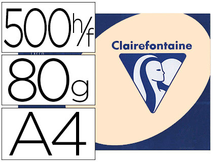Papier couleur clairefontaine trophée multifonction a4 80g/m2 saumon paquet 500 feuilles