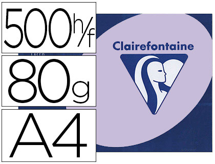 Papier couleur clairefontaine trophée multifonction a4 80g/m2 couleurs vives lilas paquet 500 feuilles