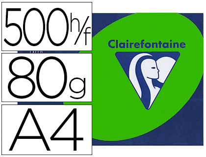 Papier couleur clairefontaine trophée multifonction a4 80g/m2 couleurs intenses vert menthe paquet 500 feuilles