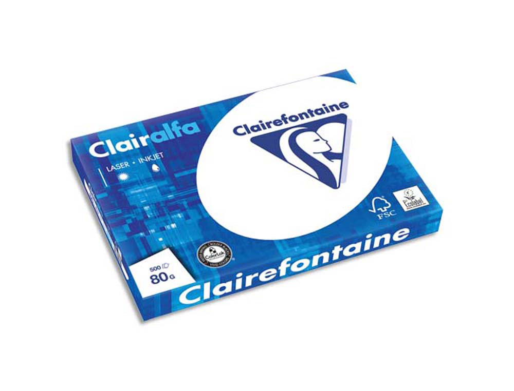 Papier clairefontaine clairalfa extra blanc a3 80g/m2 blancheur 170 opacité 93 rigidité 135 500 feuilles