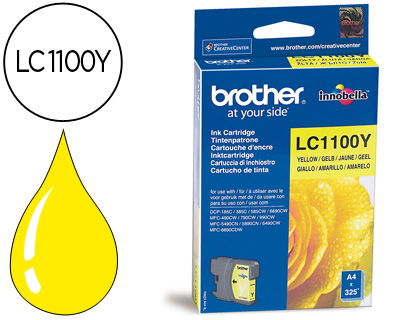 Cartouche d'encre original brother lc1100y 325 p jaune