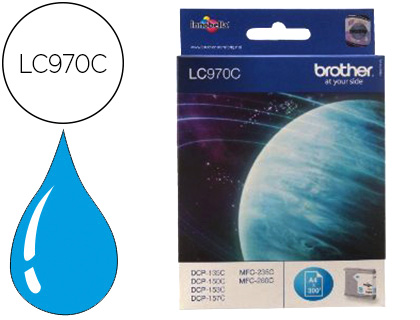 Cartouche d'encre original brother lc970c 300 p cyan