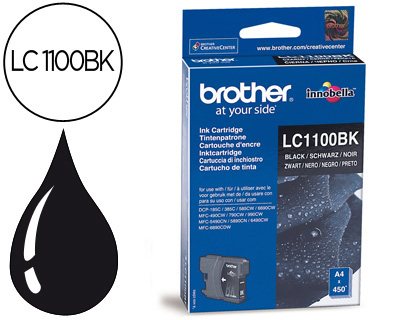 Cartouche d'encre original brother lc1100bk 450 p noir