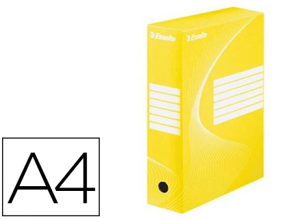 Boîte archives esselte vivida carton ondulé recyclable a4 2 50x80x352mm parois doubles dos 80mm livré plat coloris jaune
