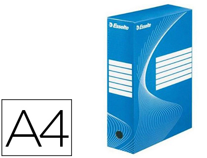 Boîte archives esselte vivida carton ondulé recyclable a4 2 50x80x352mm parois doubles dos 80mm livré plat coloris bleu