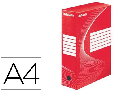 Boîte archives esselte vivida carton ondulé recyclable a4 2 50x80x352mm parois doubles dos 80mm livré plat coloris rouge