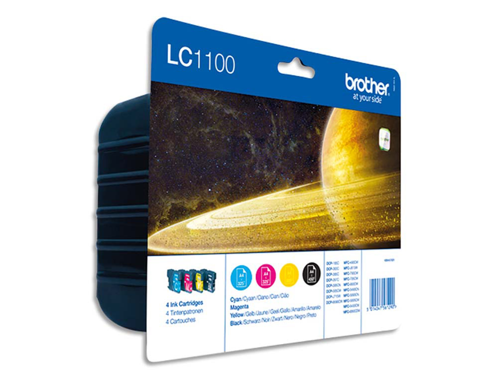 Cartouche d'encre original brother lc1100valbp noir/cyan/magenta/jaune pack 4 couleur