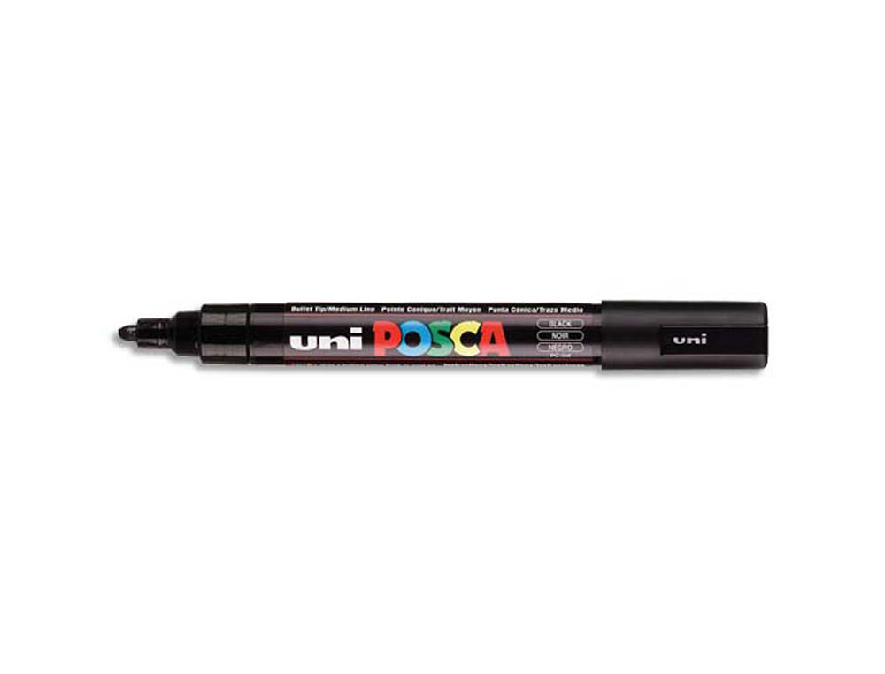 Marqueur posca pc5m gouache encre inodore toutes surfaces pointe moyenne conique couleur opaque couvrante noir