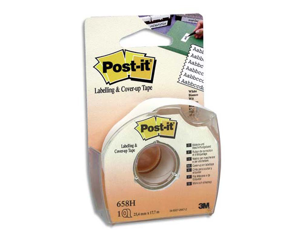 Bande correction post-it ruban masquage 6 lignes 25mm repositionnable dévidoir plastique jetable invisible photocopie