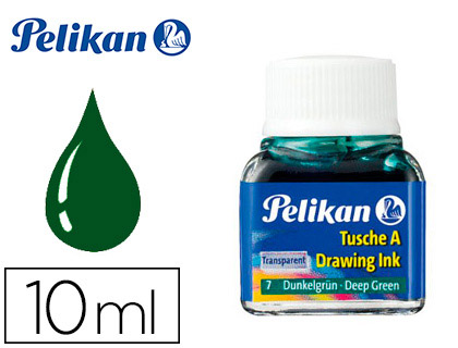 Encre de chine pelikan tire-lignes plumes dessinateur pinceaux couleur vert foncé flacon 10ml