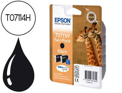 Cartouche d'encre original epson t0711 400 p noir pack de 2