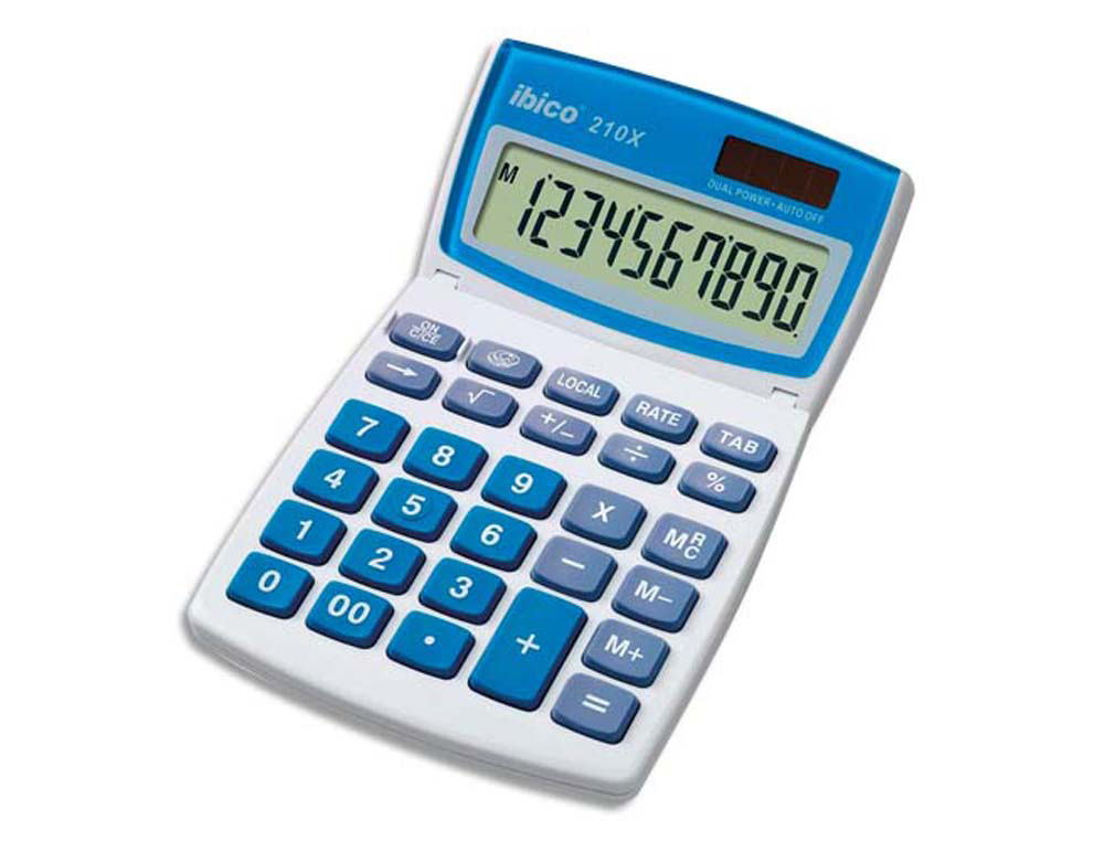 Calculatrice ibico bureau 210x 10 chiffres touche franc/euro addition soustraction mémoire 210x104x166x11mm 135g
