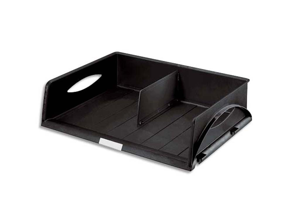Corbeille à courrier maxi leitz jumbo plastique intercalaire central amovible a3/a4 490x125x385mm coloris noir