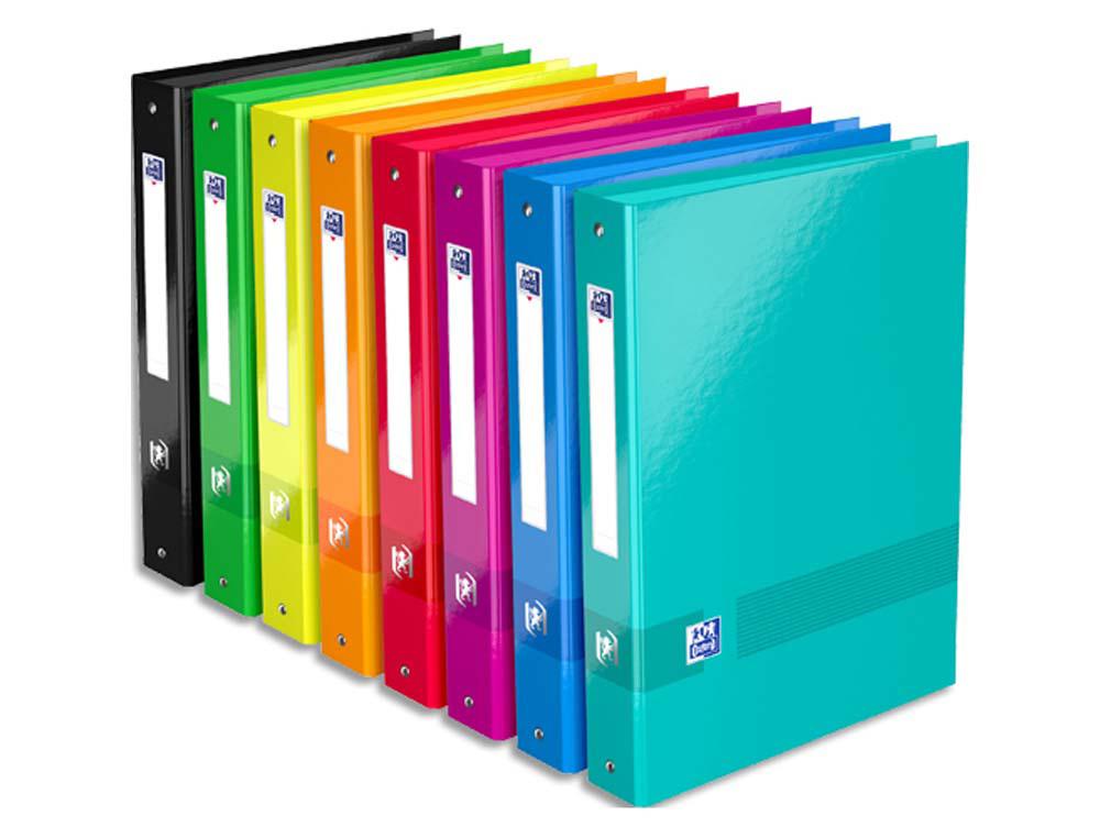 Classeur elba school life 4 anneaux 30mm couverture robuste papier pelliculé a4 210x297mm dos 40mm coloris assortis