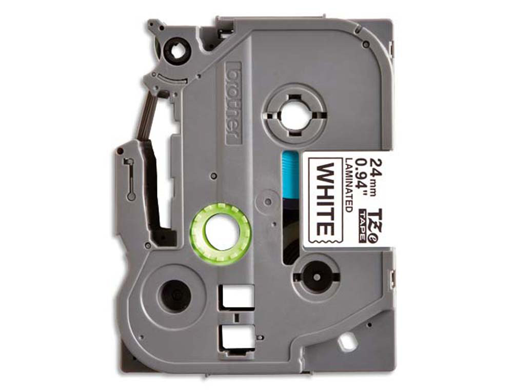 Ruban laminé tze pour titreuse brother p-touch tze251 24mm coloris impression noir/blanc