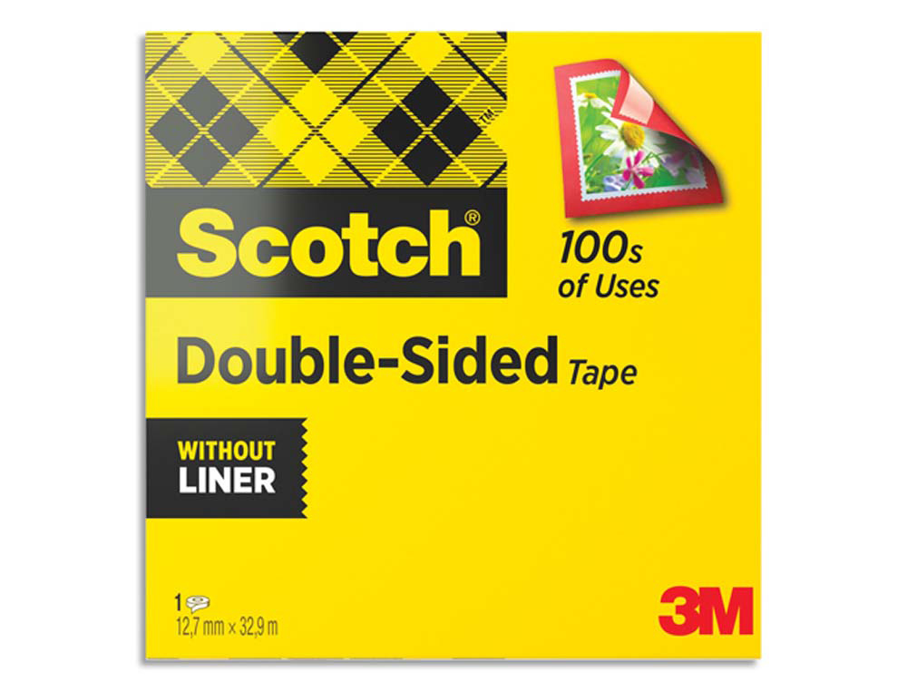 Ruban adhésif scotch double face 665 sans intercalaire 12mmx33m
