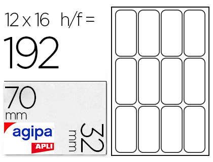 Étiquette adhésive apli agipa multi-usage 32x70mm laser jet d'encre formats paramétrés étui a5 192 unités