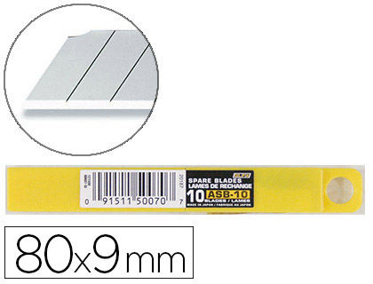Lame rechange olfa cutter 9mm acier inoxydable étui 10 unités