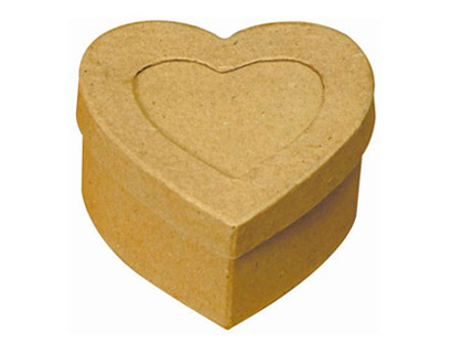 Boîte en carton à décorer forme coeur rangement photos 7.5x7.5x4cm