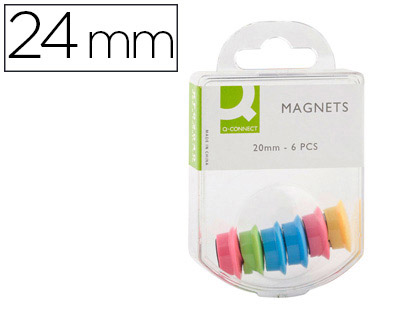 Aimant q-connect diamètre 20mm affichage signalisation toutes surfaces métalliques coloris assortis boîte 6 unités