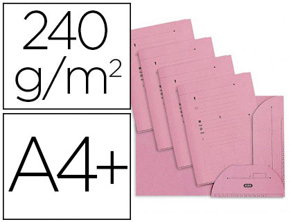 Chemise kraft oxford hv kraft 240g 235x320mm armoire et caisse 2 rabats intérieurs indexation rose pastel pack 25 unités
