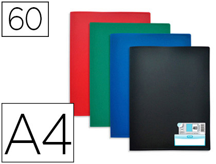 Protège-documents elba memphis polypropylène couverture semi-rigide 30 pochettes 60 vues a4 210x297mm coloris bleu