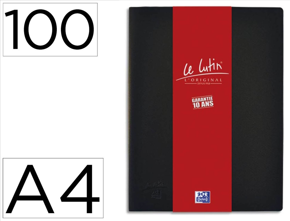 Protège-documents elba le lutin classique pvc souple anti-transfert encre 100 pochettes 120 vues coloris noir