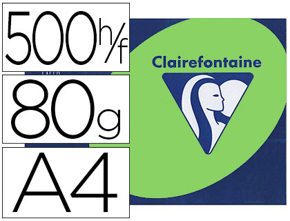 Papier couleur clairefontaine trophée multifonction a4 80g/m2 couleurs vives vert golf paquet 500 feuilles
