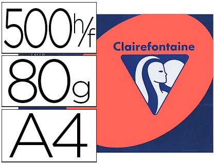 Papier couleur clairefontaine trophée multifonction a4 80g/m2 couleurs intenses rouge cardinal paquet 500 feuilles
