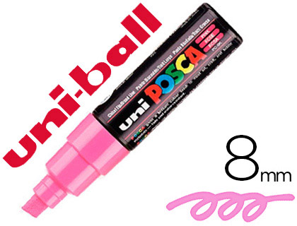 Marqueur posca pc8k gouache encre inodore toutes surfaces pointe large biseautée couleur opaque couvrante rose