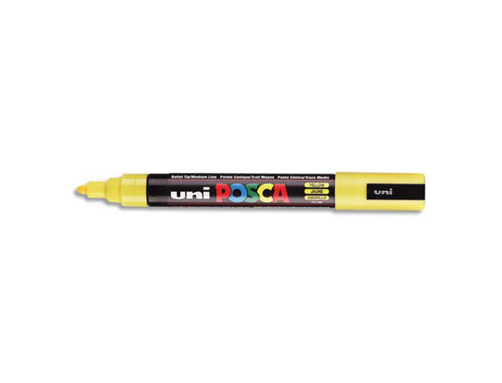 Marqueur posca pc5m gouache encre inodore toutes surfaces pointe moyenne conique couleur opaque couvrante jaune