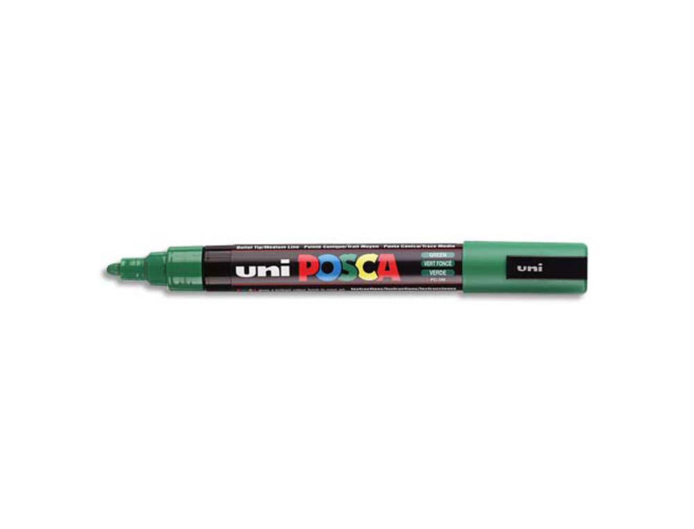 Marqueur posca pc5m gouache encre inodore toutes surfaces pointe moyenne conique couleur opaque couvrante vert foncé