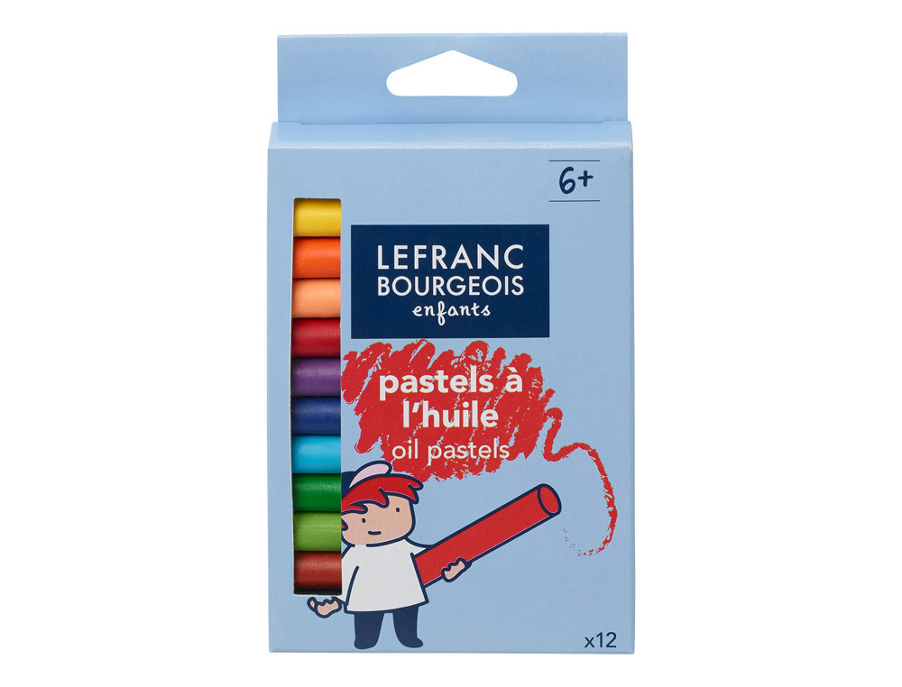 Pastel huile lefranc bourgeois 60mm diamètre 8mm coloris assortis boîte 12 unités
