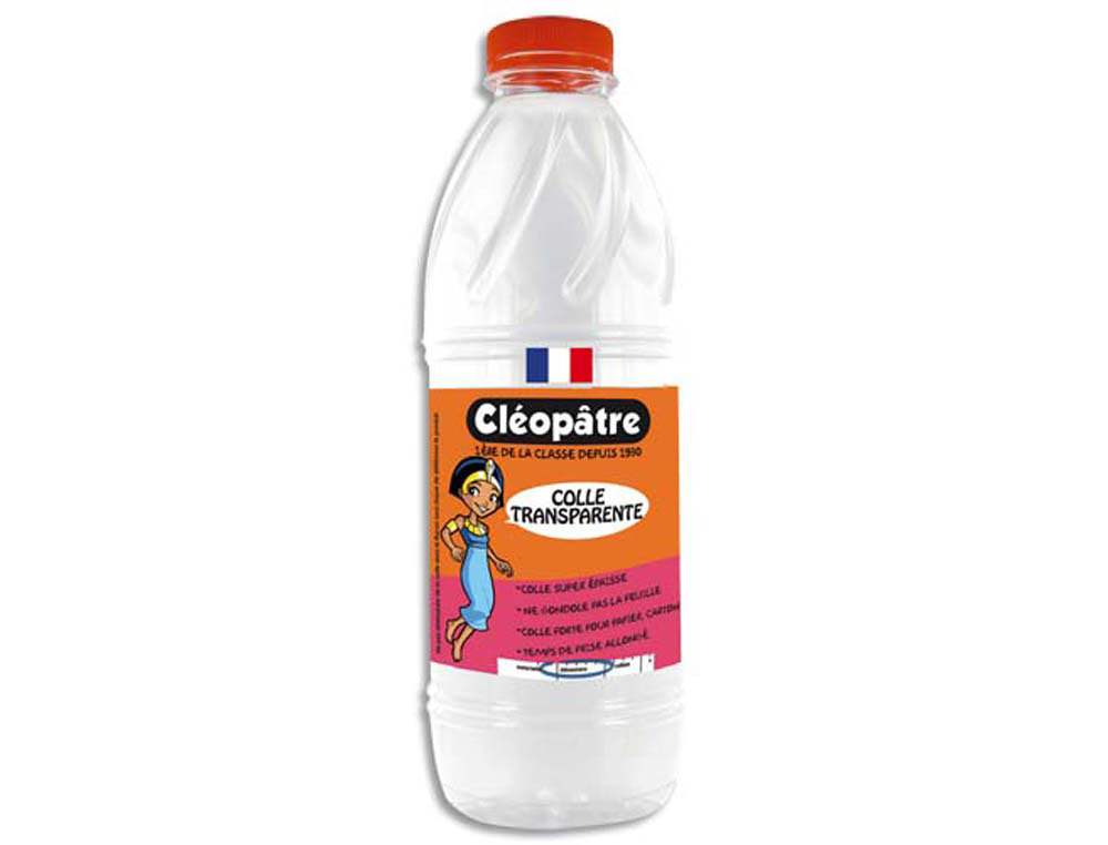 Colle scolaire cléopâtre papier carton travaux manuels sans solvant bidon 1l