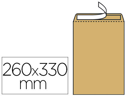 Pochette kraft gpv adhésive économique 24 260x330mm 90g boîte 250 unités