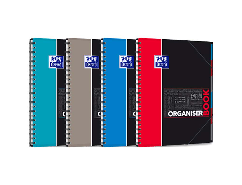 Cahier spirale oxford organiser book optik paper couverture pp a4 160 pages séyès détachables 4 trous