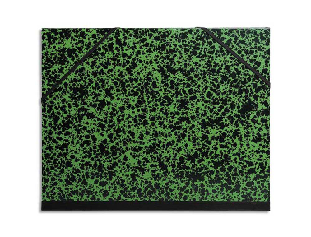 Carton à dessin exacompta papier marbré vert 90g dos koveril noir fermeture élastique 520x720mm